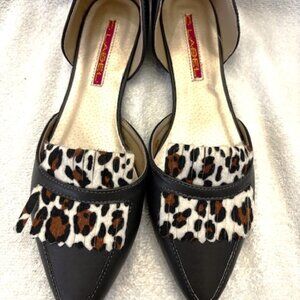 C Label d'Orsay style leopard print panel flats NWOT Size 9